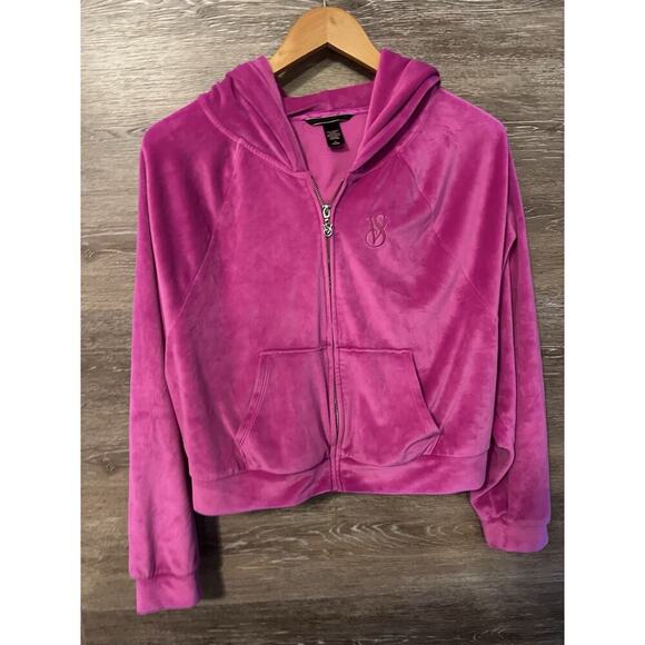 Victoria’s Secret TRACKSUIT SET Velvet Jacket & Jogger Velour Hot Pink Medium - Picture 3 of 16